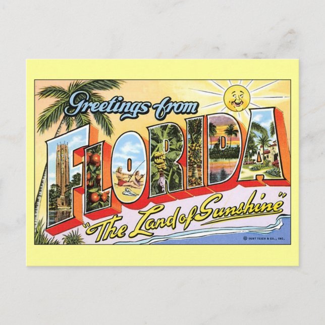 Grüße aus Florida Postkarte (Vorderseite)