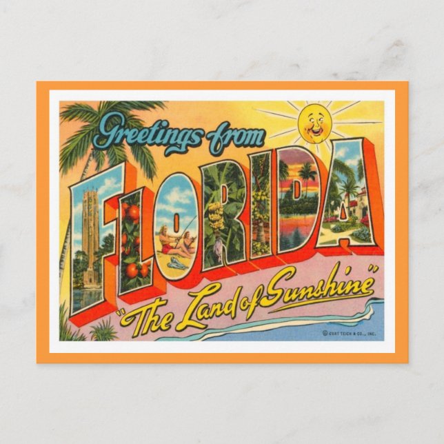 Grüße aus Florida Postkarte (Vorderseite)