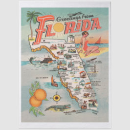 Grüße aus Florida Vintage-Karte Seidenpapier