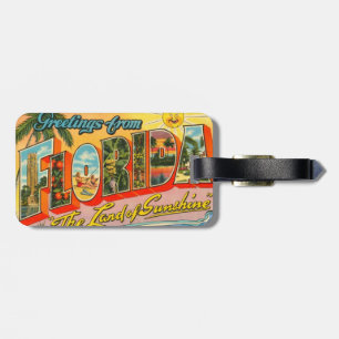 Grüße aus Florida Vintage Postkarte Gepäckanhänger