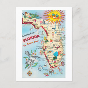 Grüße aus Florida Vintage-Postkarten Postkarte