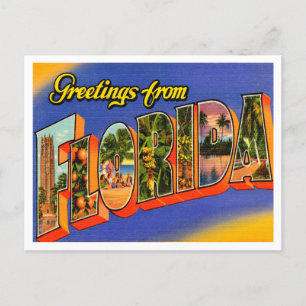 Grüße aus Florida Vintage Reise Postkarte