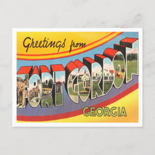 Grüße aus Fort Gordon, Georgia Vintage Reise Postkarte