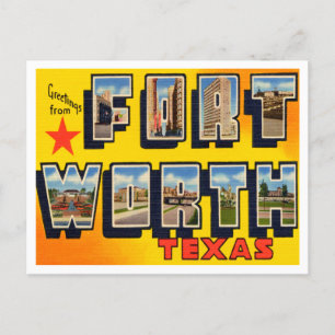 Grüße aus Fort Worth, Texas Vintage Reise Postkarte