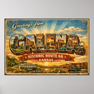 Grüße aus Galena Kansas Route 66 Poster