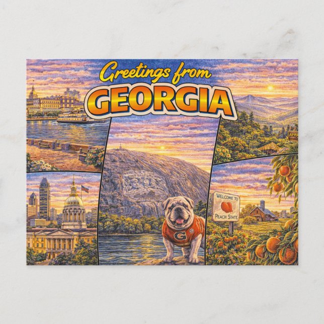 Grüße aus Georgia Postkarte (Vorderseite)
