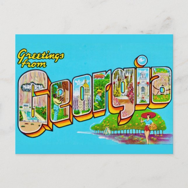 Grüße aus Georgia Postkarte (Vorderseite)