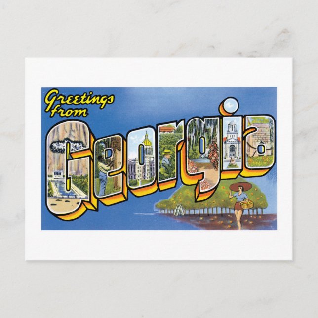 Grüße aus Georgien! Postkarte (Vorderseite)