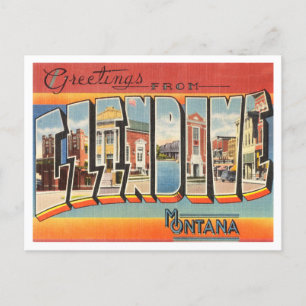 Grüße aus Glendive, Montana Vintage Reise Postkarte