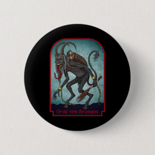 Grüße aus Gruss Vom Krampus Weihnachtsfest Button
