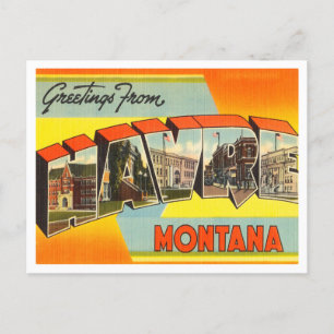 Grüße aus Havre, Montana Vintage Reise Postkarte