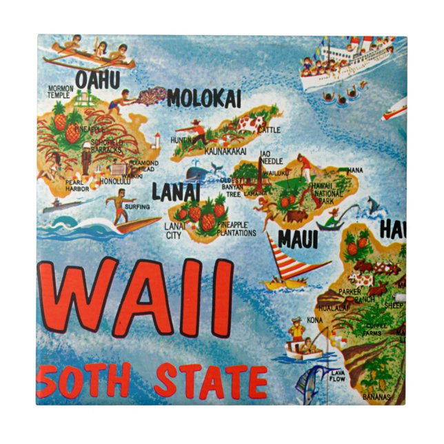 Grüße aus Hawaii Fliese (Vorderseite)