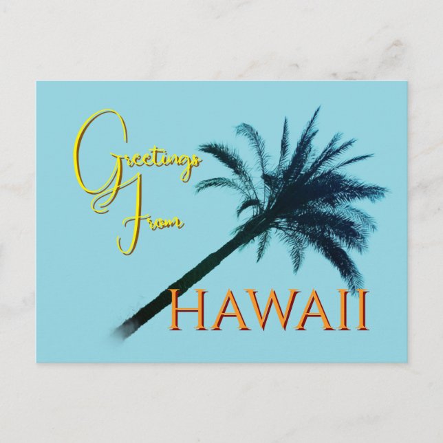 Grüße aus Hawaii - Palmen Postkarte (Vorderseite)