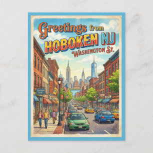 Grüße aus Hoboken NJ Washington Street Postkarte