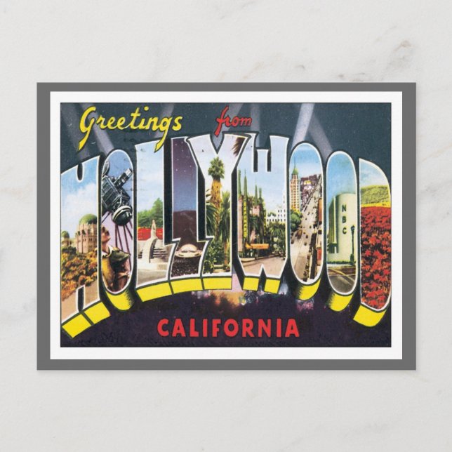 Grüße aus Hollywood California Postkarte (Vorderseite)