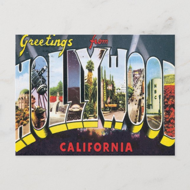 Grüße aus Hollywood California Postkarte (Vorderseite)