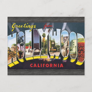 Grüße aus Hollywood Kalifornien, Vintage Postkarte