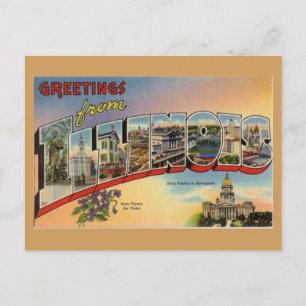 Grüße aus Illinois Postkarte
