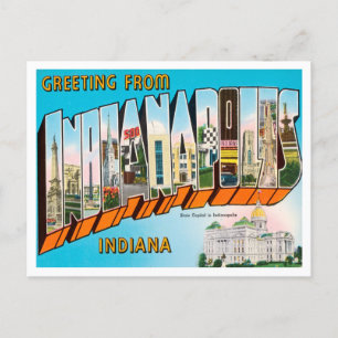 Grüße aus Indianapolis, Indiana Reise Postkarte