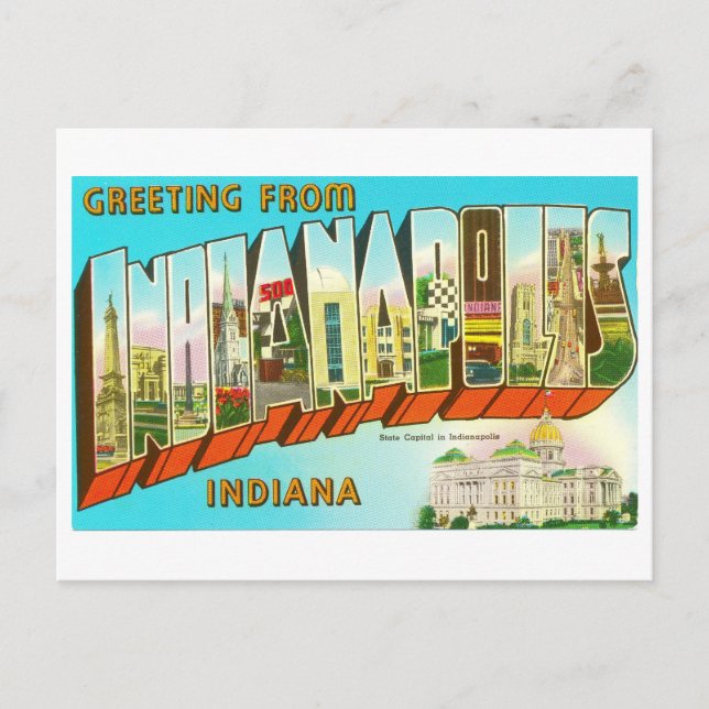 Grüße aus Indianapolis Large Letter Postkarte (Vorderseite)
