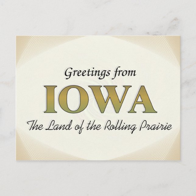 Grüße aus Iowa Postkarte (Vorderseite)