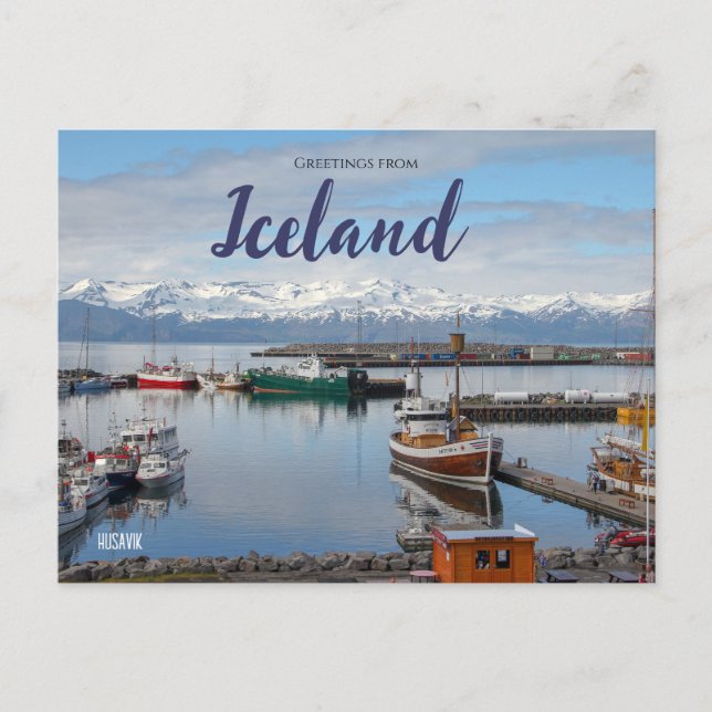 Grüße aus Island Postcard Husavik Postkarte (Vorderseite)