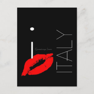 Grüße aus Italien Red Lipstick Liebe Kiss Postkarte