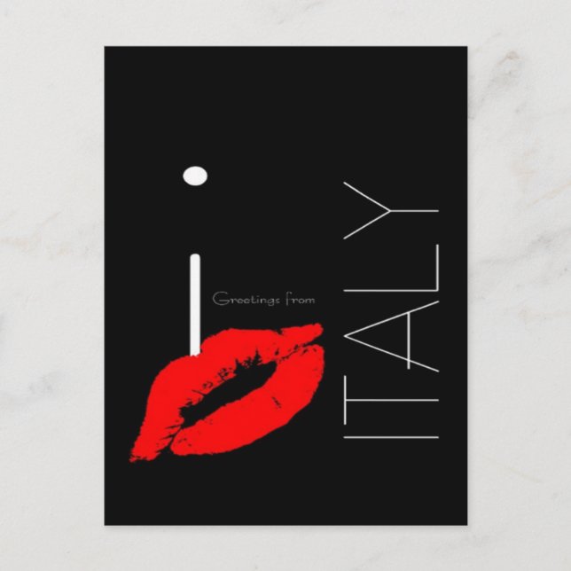 Grüße aus Italien Red Lipstick Liebe Kiss Postkarte (Vorderseite)