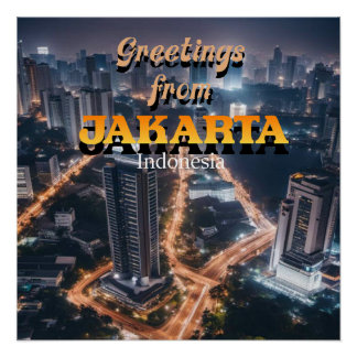 Grüße aus Jakarta Indonesien Poster