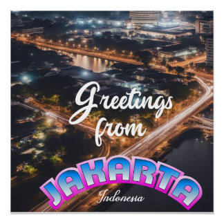 Grüße aus Jakarta Indonesien Poster