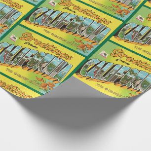 Grüße aus Kalifornien Vintage-Reise Geschenkpapier