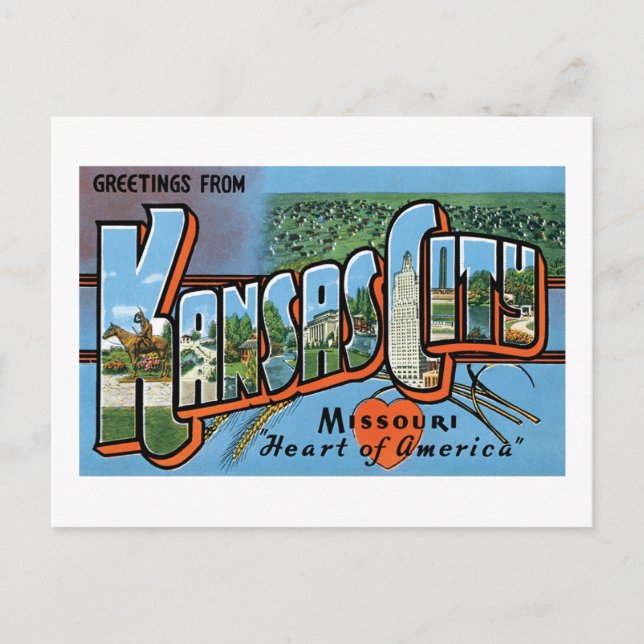 Grüße aus Kansas City Postkarte (Vorderseite)