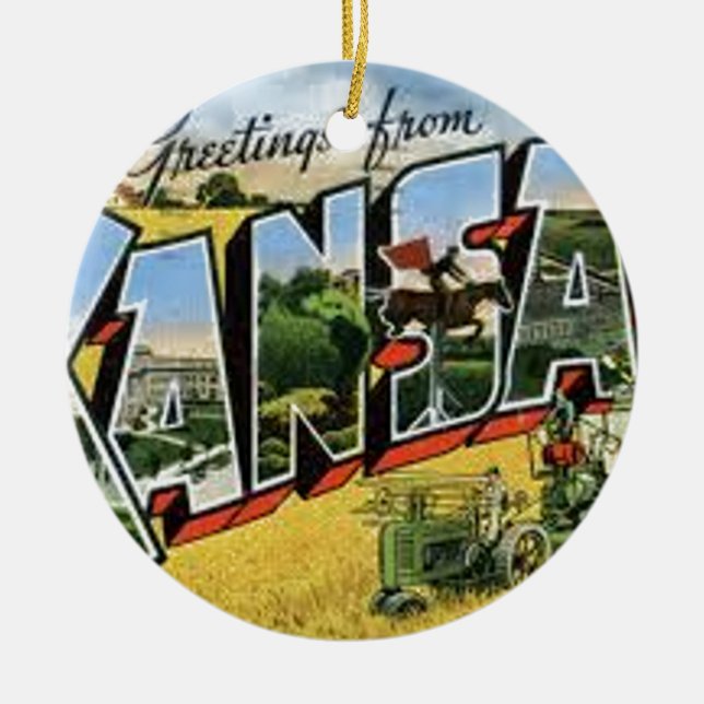 Grüße aus Kansas Keramik Ornament (Vorne)
