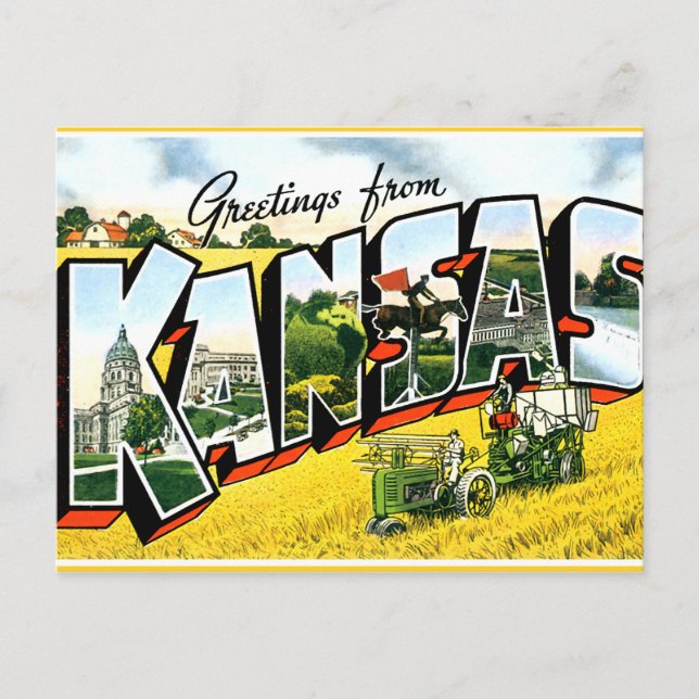 Grüße aus Kansas Postkarte (Vorderseite)