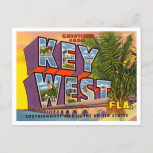 Grüße aus Key West, Florida Vintage Reise Postkarte