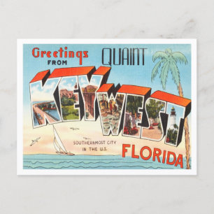 Grüße aus Key West, Florida Vintage Reise Postkarte
