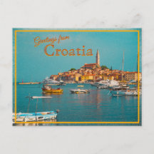 Grüße aus Kroatien Vintage-Postkarte