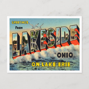 Grüße aus Lakeside, Ohio Vintage Reise Postkarte