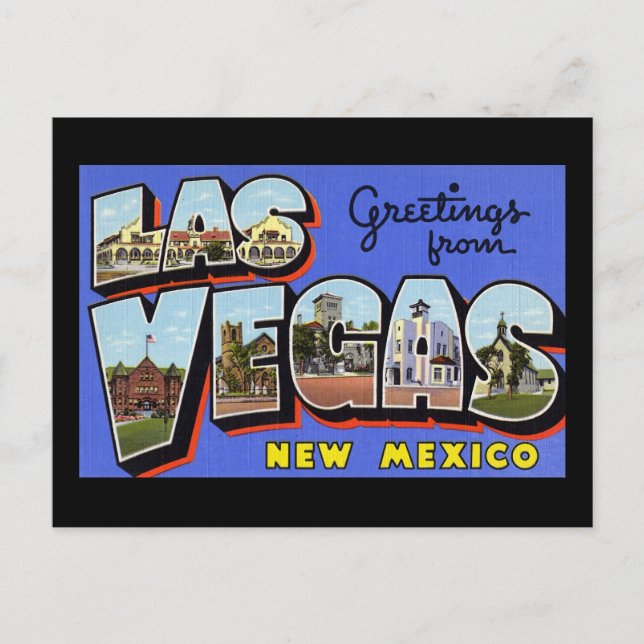 Grüße aus Las Vegas New Mexico Postkarte (Vorderseite)