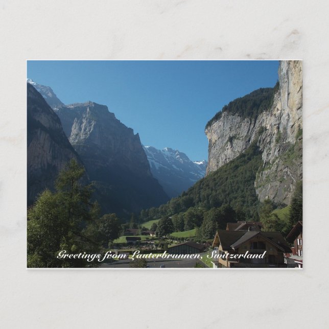 Grüße aus Lauterbrunnen, Schweiz 1 Postkarte (Vorderseite)