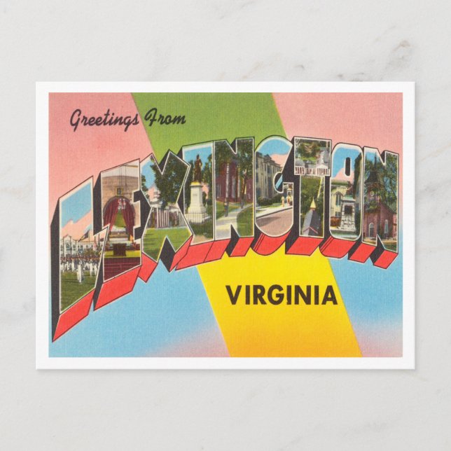Grüße aus Lexington, Virginia Vintage Travel Postkarte (Vorderseite)