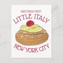 Grüße aus Little Italy New York City Zeppole Postkarte