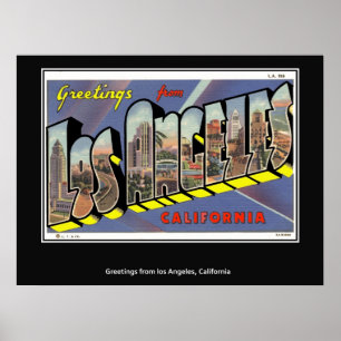 Grüße aus Los Angeles California Poster