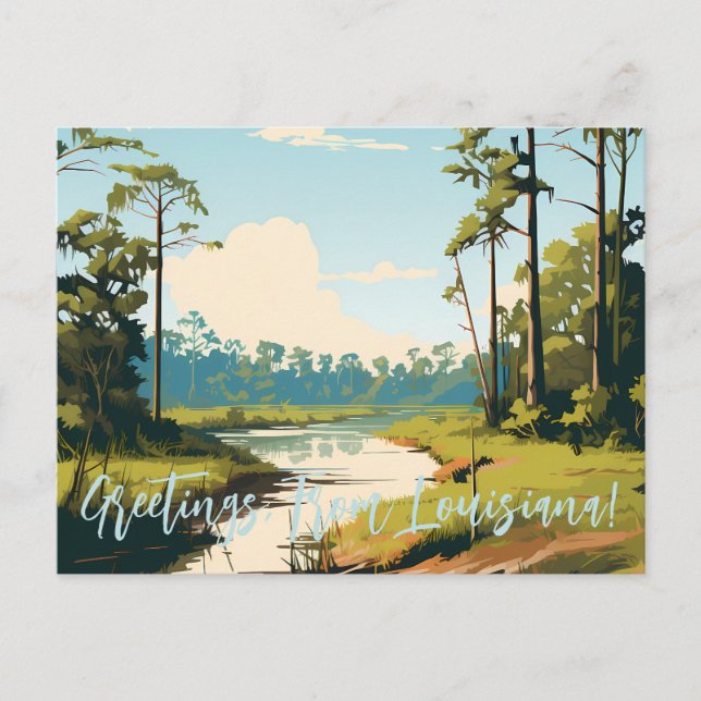 Grüße aus Louisiana | Bayou Postcard Postkarte (Vorderseite)