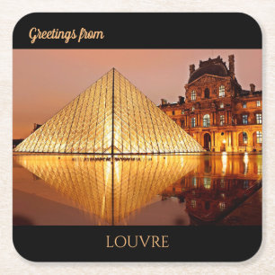 Grüße aus Louvre Rechteckiger Pappuntersetzer