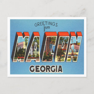 Grüße aus Macon, Georgia Vintage Reise Postkarte
