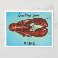 Grüße aus Maine, Lobster Vintage Travel