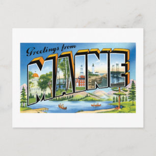 Grüße aus Maine! Postkarte