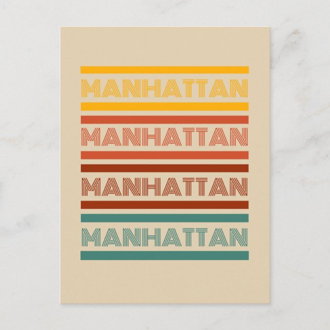 Grüße aus Manhattan, Retro Design Postkarte (Vorderseite)