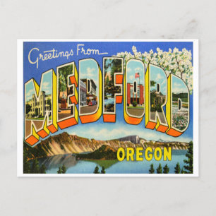 Grüße aus Medford, Oregon Vintage Reise Postkarte